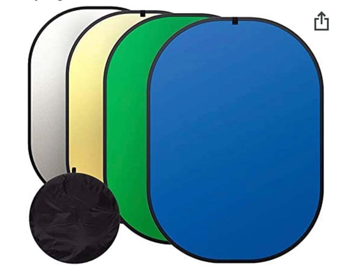 Silver, Gold, Green, Blue Collapsible Reflector Backgrounds Portable