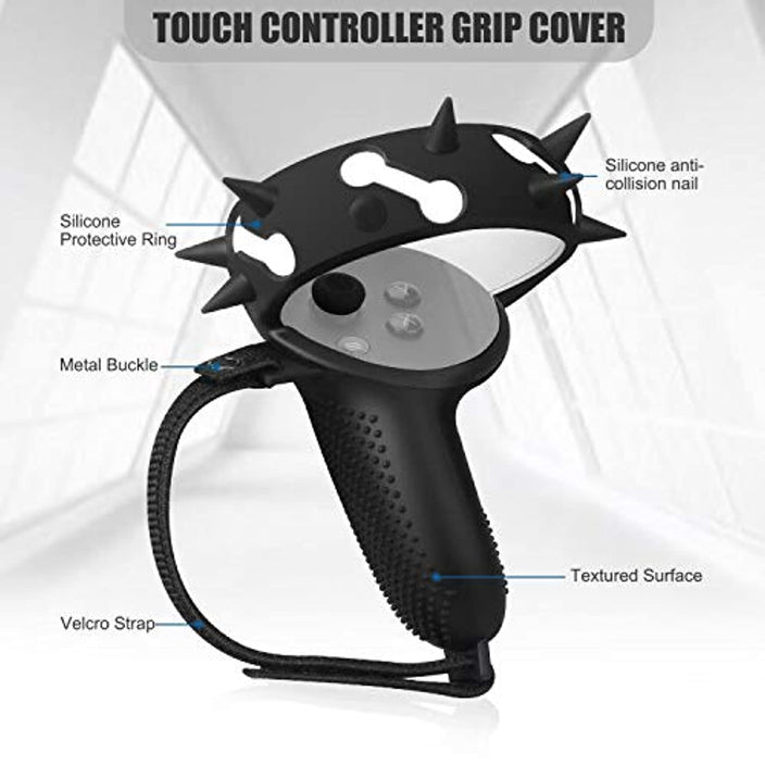 MASiKEN Touch Controller Grip Cover Spike for Oculus Quest 2 with Face Cover