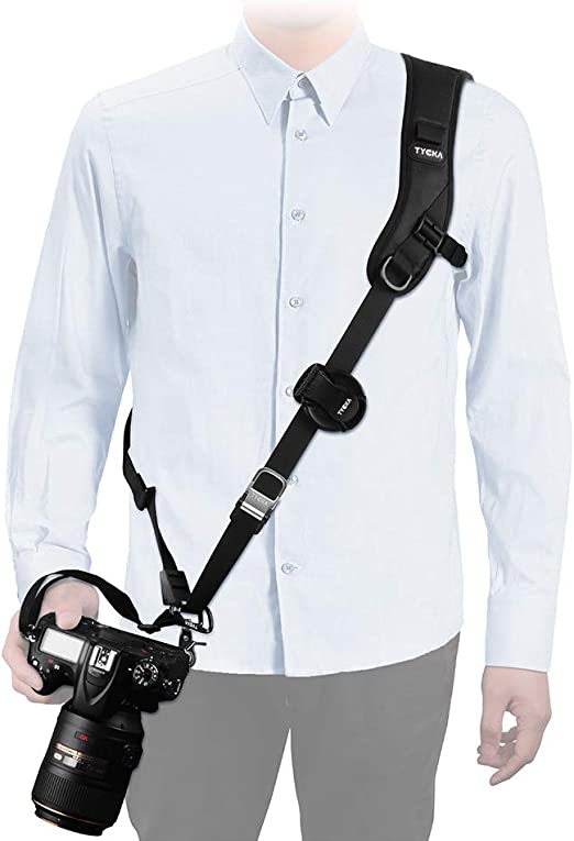 Tycka Camera Shoulder Neck Strap - Equipped with Quick Release Plate and Safety Tether