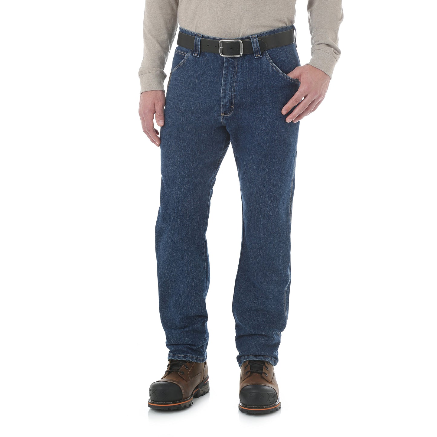 Wrangler Riggs Workwear Men's Advanced Comfort Five Pocket Jean, mid stone, 42x30