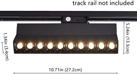 Mirrea 20W Dimmable LED Array Track Lighting Heads Black Painted Compatible with Single Circuit H Type Track Rail CRI 90 Warm White 3000K Beam Angle 30° for Wall Art or Shop Window Pack of 4