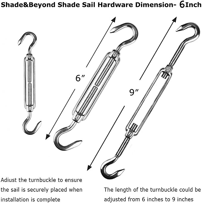 Shade&Beyond Shade Sail Hardware Kit Square & Rectangular Shape