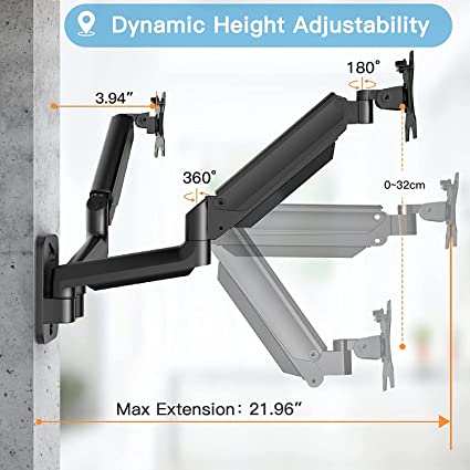 HUANUO Monitor Wall Mount,  for 17 to 27 Inch Flat/Curved LCD Screen