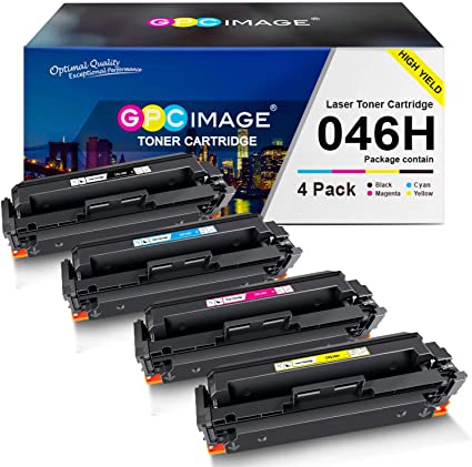 GPC Image Compatible Toner Cartridge Replacement for Canon 046 046H CRG-046 for Color ImageCLASS MF733Cdw MF731Cdw MF735Cdw LBP654Cdw Printer Tray (Black, Cyan, Magenta, Yellow)