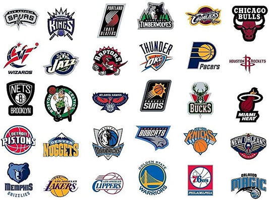 NBA Decal Stickers Basketball New Team Logo Designs Licensed Complete Set of All 30 Teams