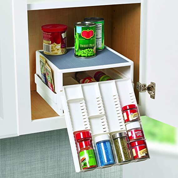 COPCO 16-JAR SPICE CABINET ORGANIZER IN WHITE