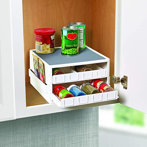 COPCO 16-JAR SPICE CABINET ORGANIZER IN WHITE