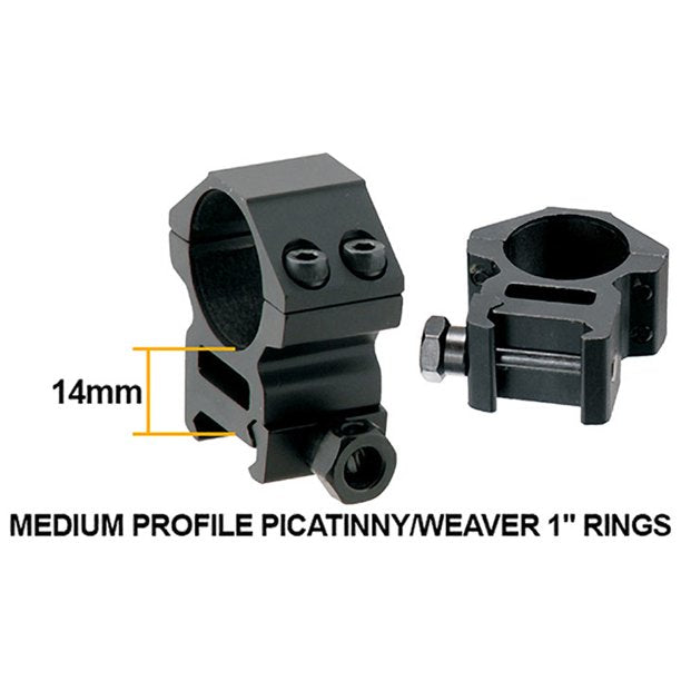 LVLing AccuShot Picatinny/Weaver Medium Profile 2-Piece 1-inch Rings