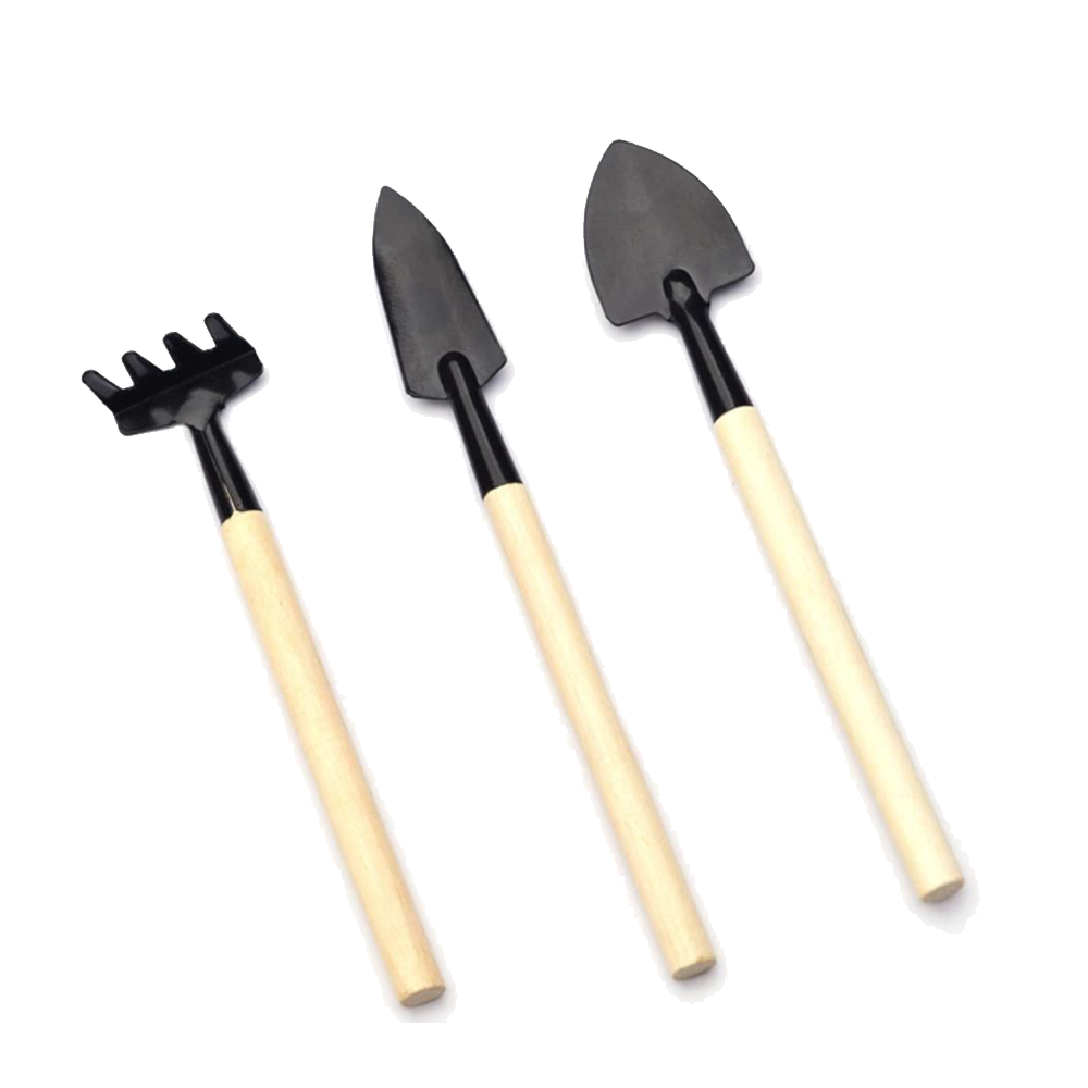 3pcs Mini Garden Tool Set Rake + Shovels