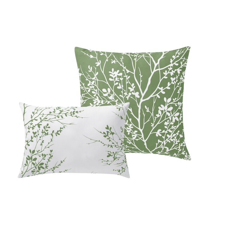 Hotel 5Th Ave Foliage Reversible Comforter Set (6-Piece): Queen/Sage