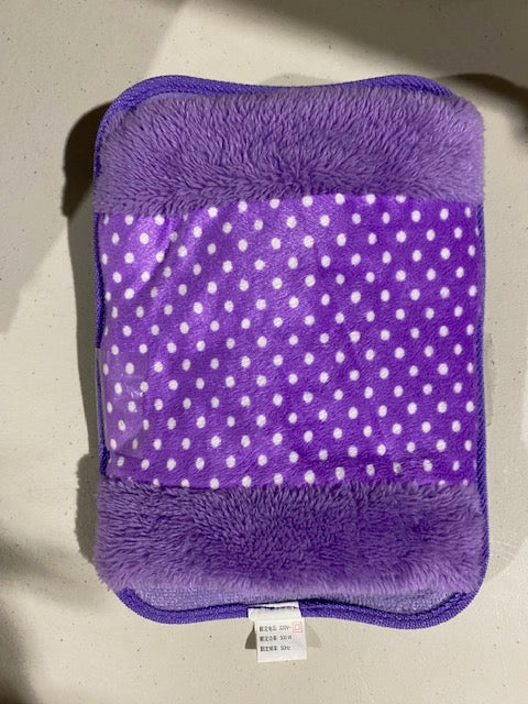 Hot Water Bottle Cover - Purple Polka Dot