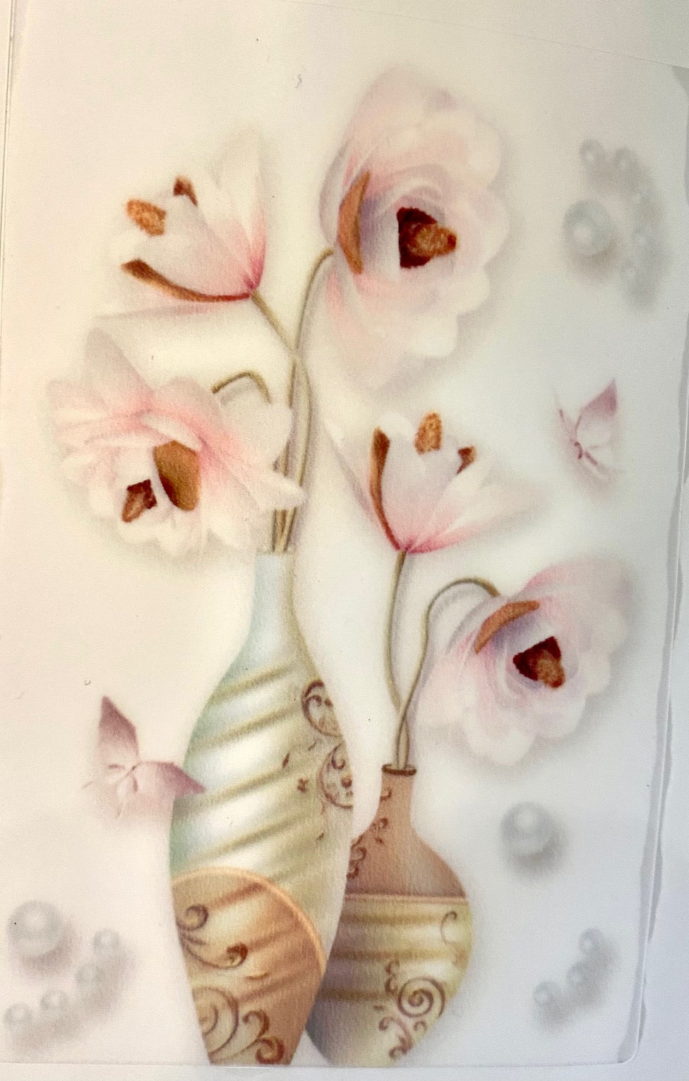 AAPBB Vase of Lotus Wall Decals Flower Wall Stickers Waterproof Vinyl Self Adhesive Removable Art Murals Wall Sticker for Living Room Bedroom Nursery House DIY Decoration