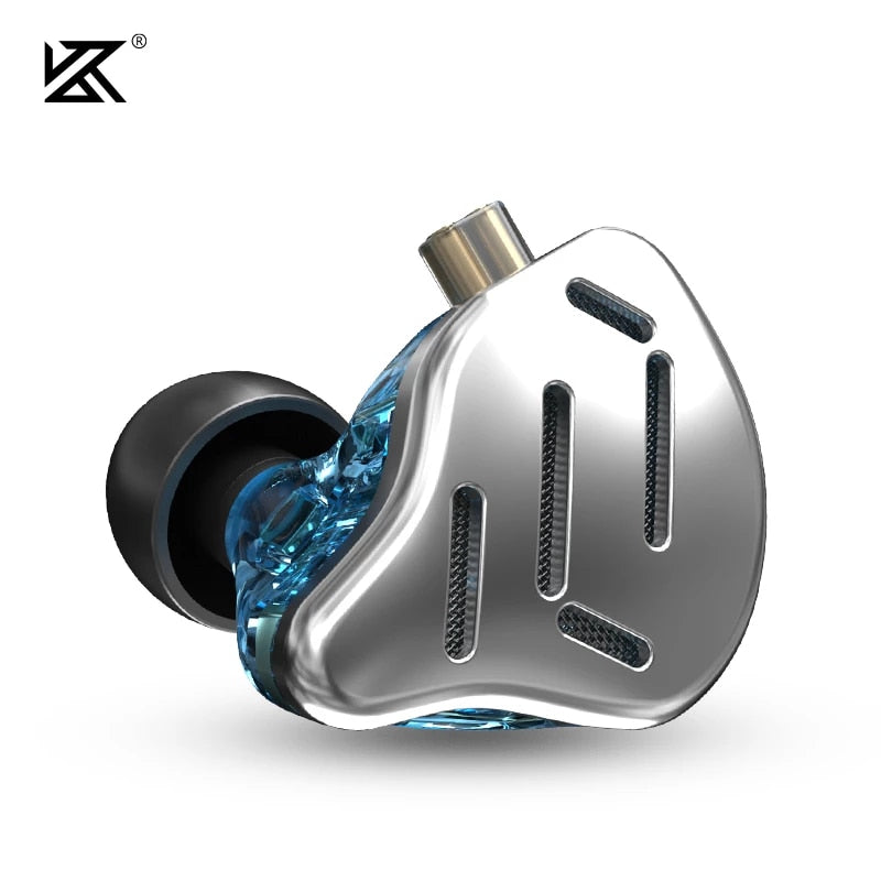 KZ Zax in-Ear Monitors, 16-Units Hybrid in Ear Earphones, HiFi Stereo Noise Isolating Sport IEM Wired Earbuds/Headphones with Detachable Cable for Musician Audiophile (Without Mic, Silver)