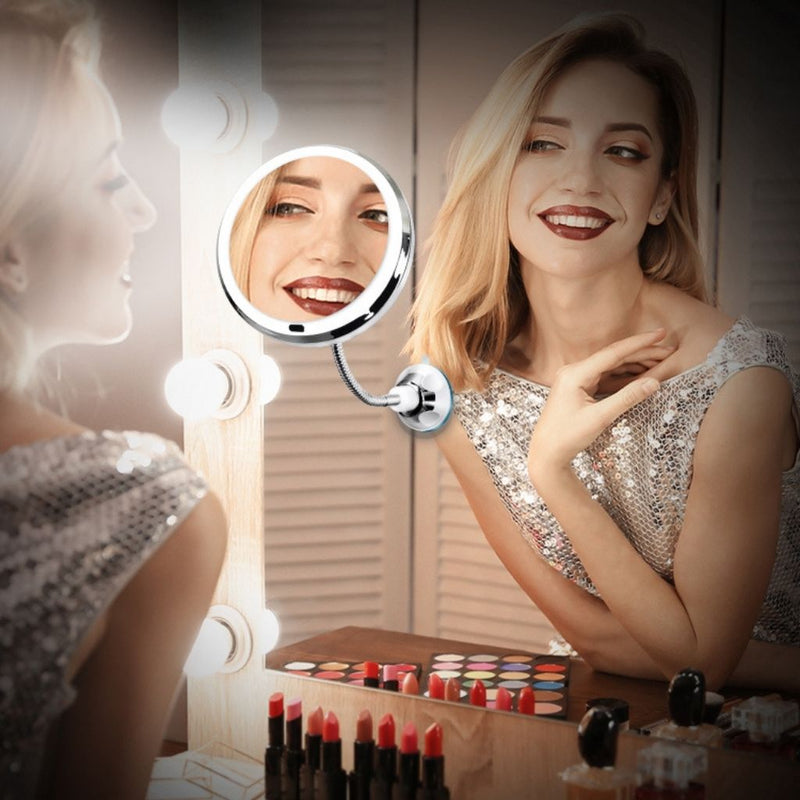Unbranded 10X  Flexible LED Makeup Mirror Vanity 360 Degree Rotating