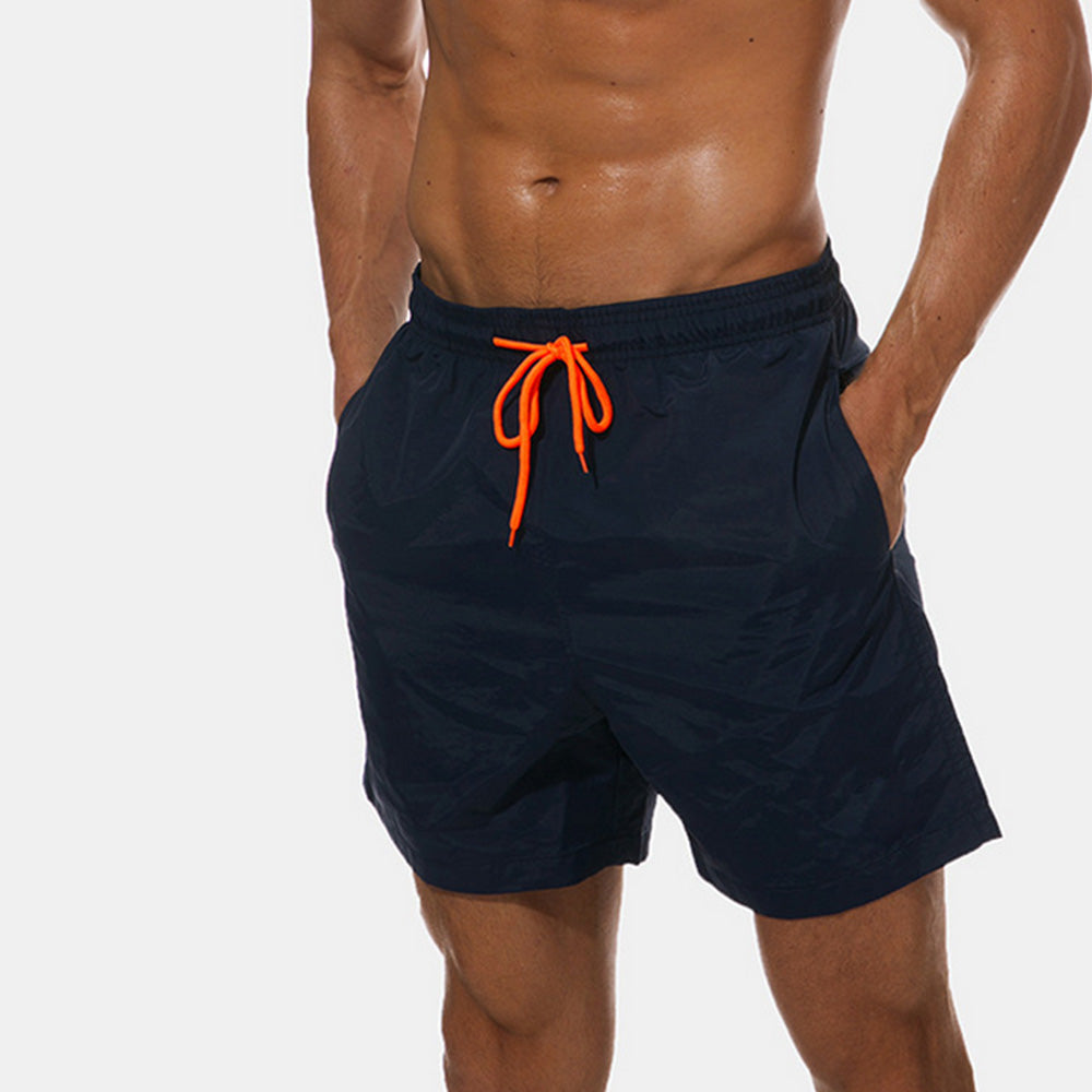 Men's Slim Swim Shorts with Zipper Pockets Quick Dry, M size