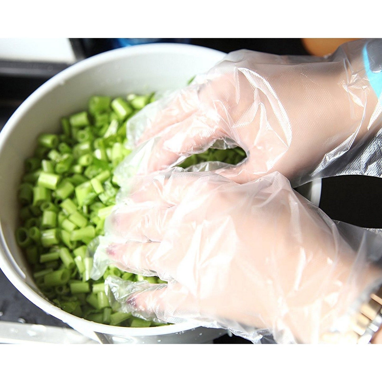 Zeus Plastic Clear Disposable Gloves Children Kids Food Paint Home Hand Cover 100 Pcs