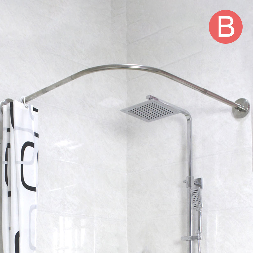 304 Stainless L-Shaped Shower Curtain Rod for Bathroom 70-95 -130CM