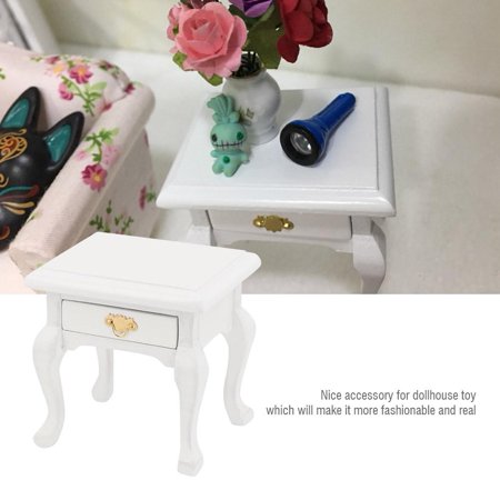 Doll House Miniature Bedroom Wooden Furniture, Nightstand