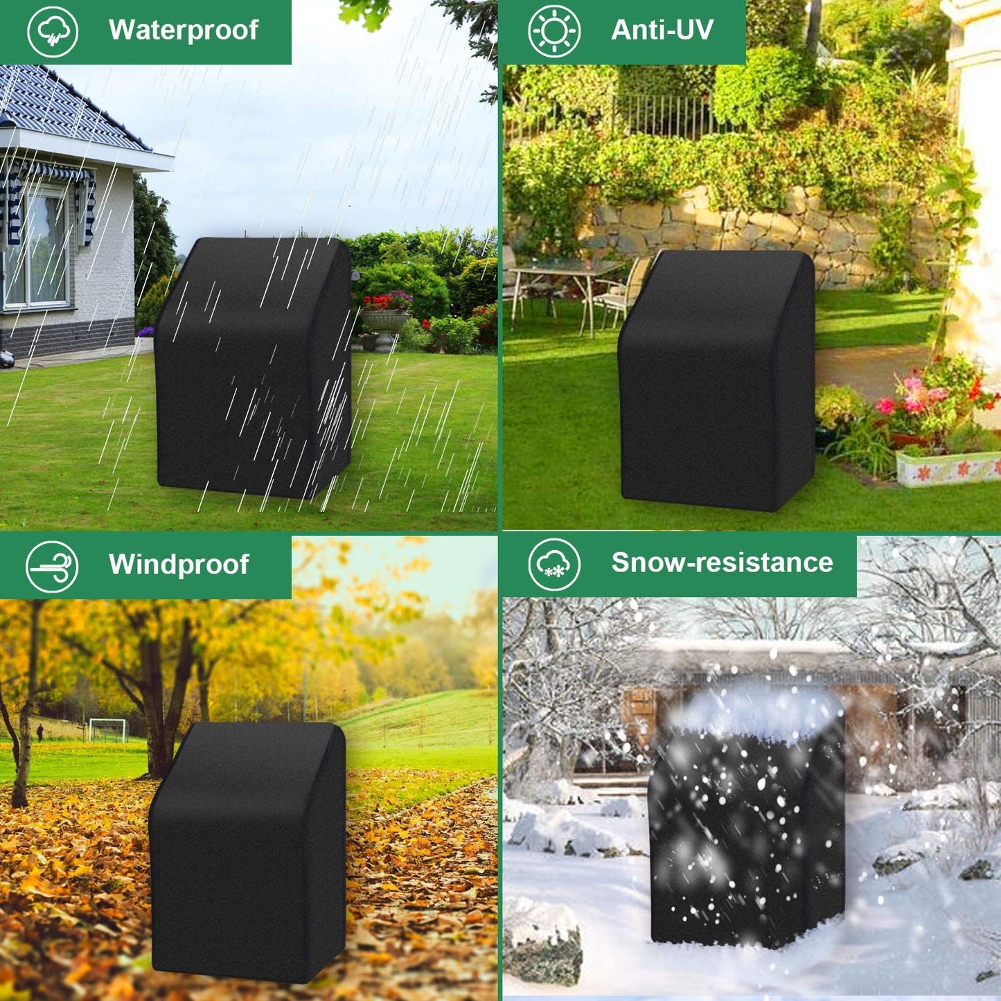 JOYWEI Garden Chair Cover for Stackable Garden Chairs, Waterproof