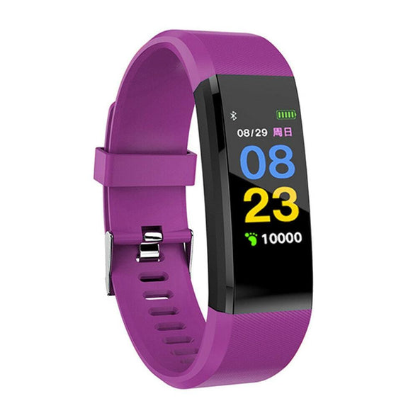 Zhenhao AS4355455 Smart Bracelet Blood Pressure Monitor Fitness Step Counter Meters Push Message Pk Fitbits My Band 2 (Purple)