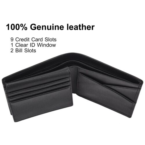 Bestkee Men's Slim Bifold Wallet - RFID Blocking Genuine Leather Wallet